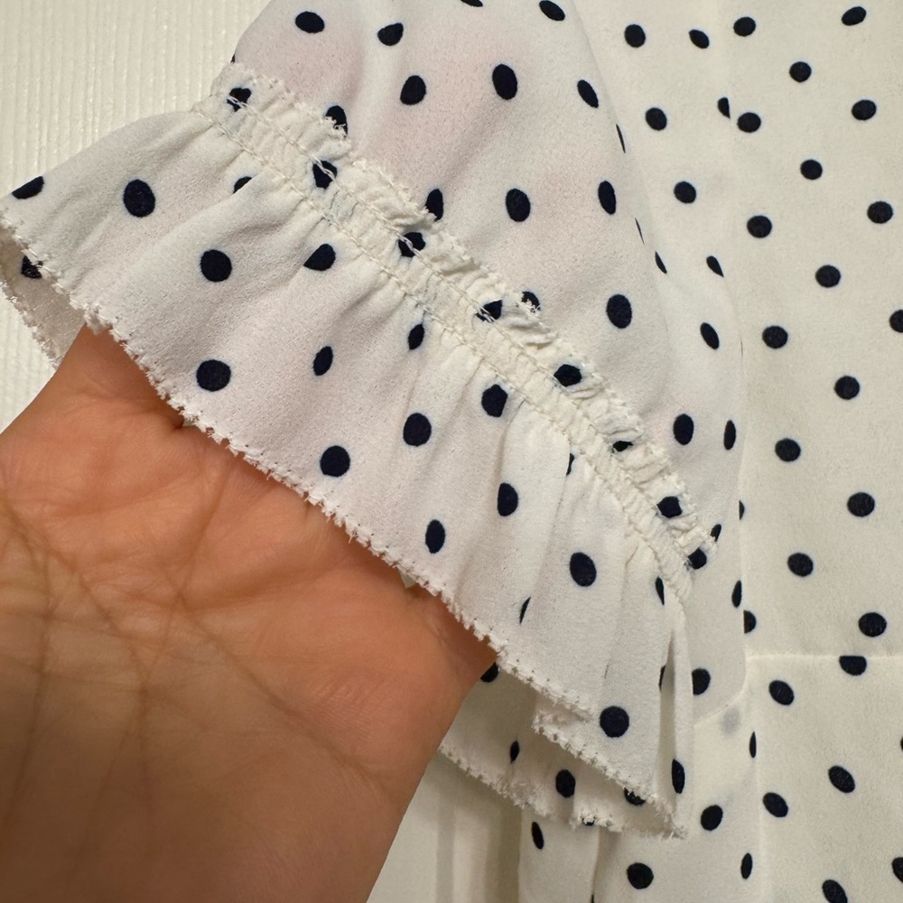 Talbots polka dots ruffle blouse - Picture 7 of 7